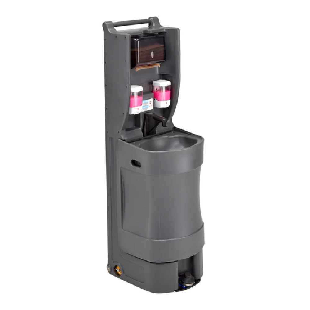 Cambro MHWS18615 21 Inch Mobile Hand Wash Station with 18 Gallon Capacity Charcoal Gray