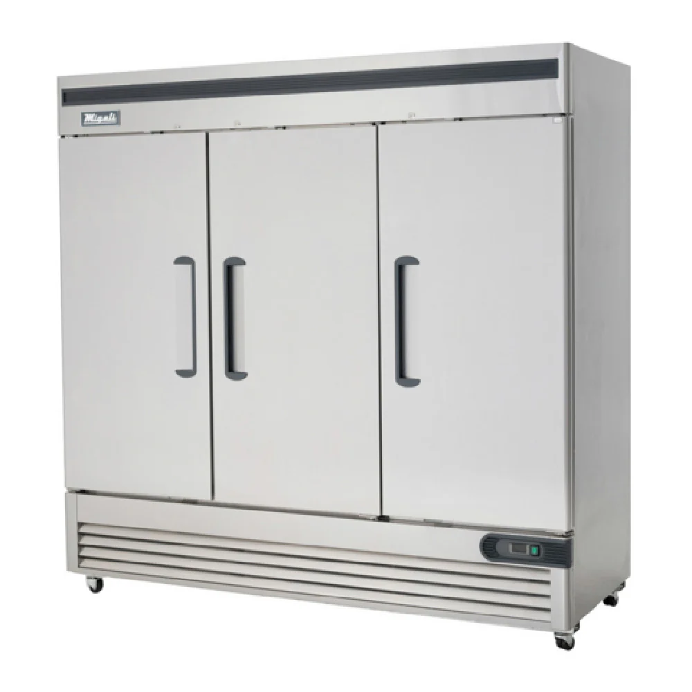 Migali Industries C-3RB-HC 82 Inch Reach-in Refrigerator 72 cu ft 3 Section Stainless Steel Migali Industries C-3RB-HC 82 Inch Reach-in Refrigerator 72 cu ft 3 Section Stainless Steel