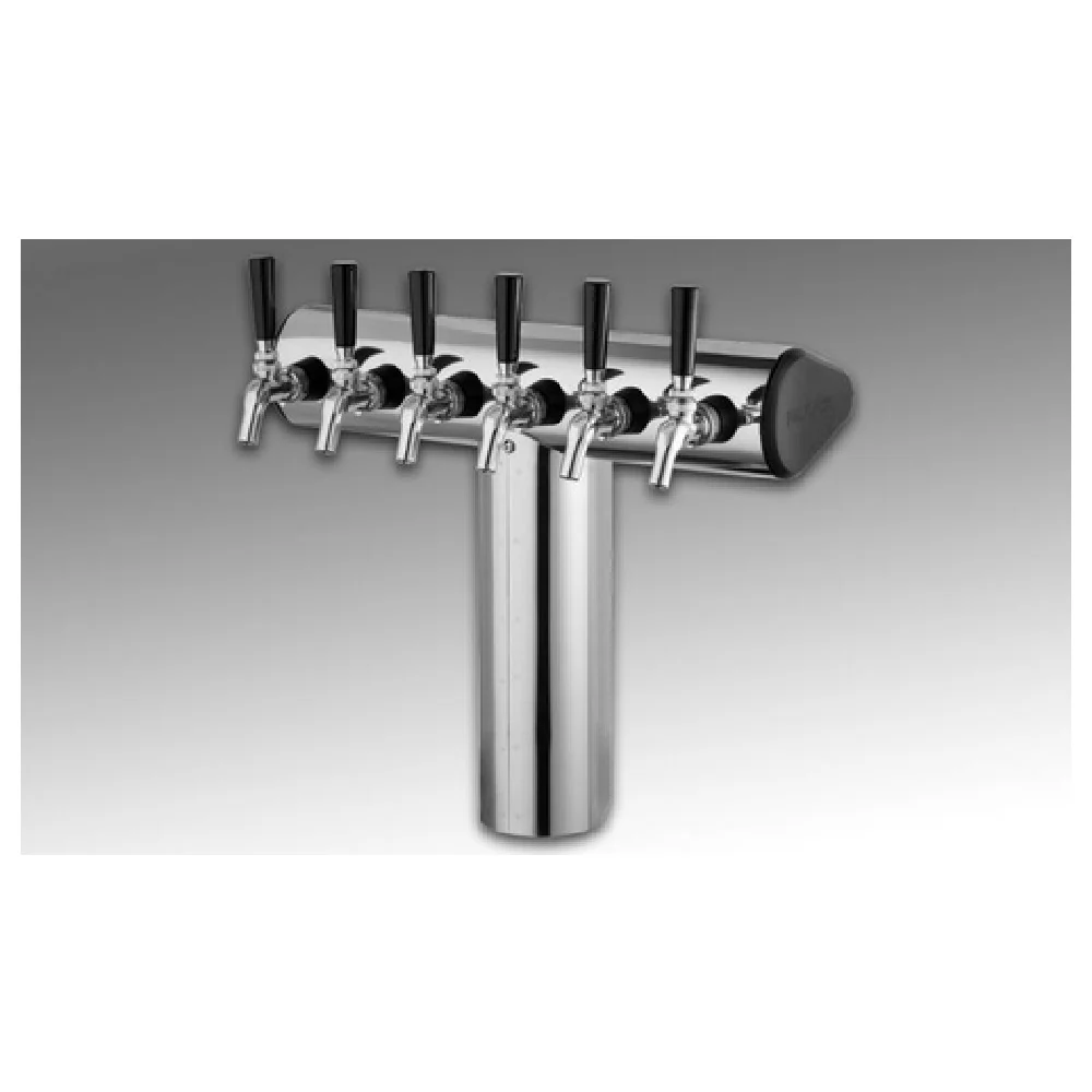 Perlick 66500-4B 12-3/4 Inch Glycol Cooled Draft Beer Dispensing Tower Stainless Steel Countertop with 4 Faucets
