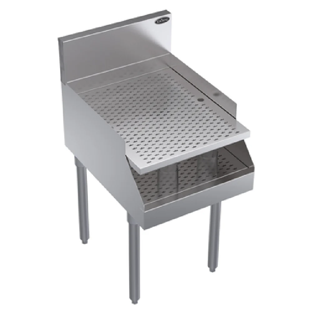 Krowne KR24-RG18 18 Inch Underbar Free Standing Drainboard Stainless Steel with Removable Insert