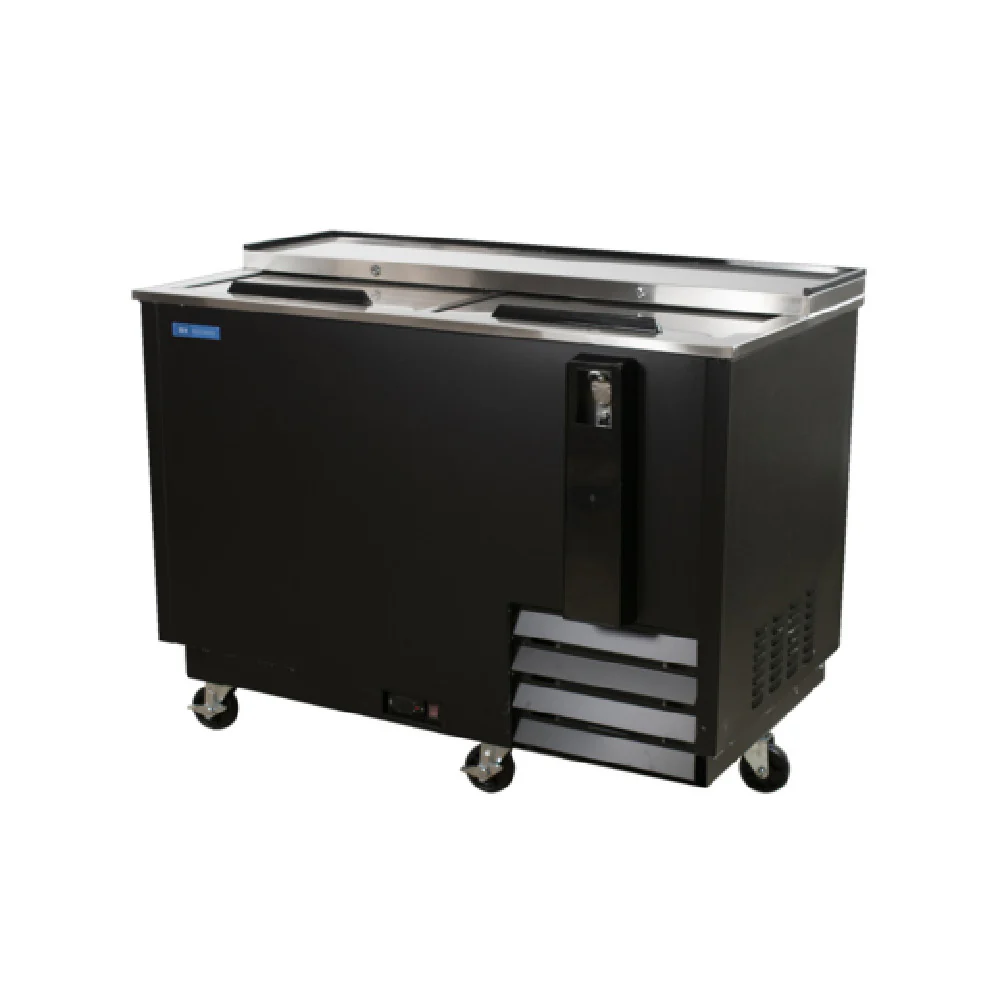 BK Resources BC-2-65 28 Inch Horizontal Deep Well Bottle Cooler Stainless Steel with 2 Doors