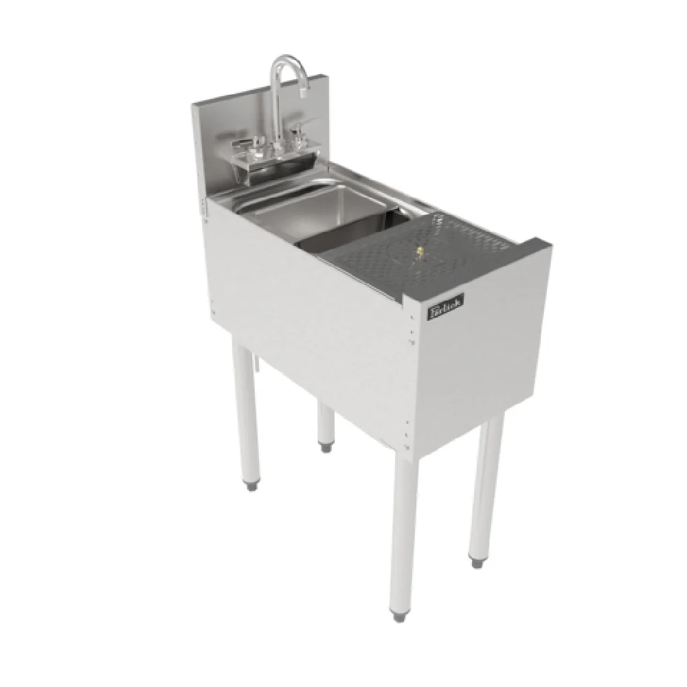 Perlick TSF12PS-SR-STK 12 Inch Stainless Steel Bartender Prep Sink with Gooseneck Faucet