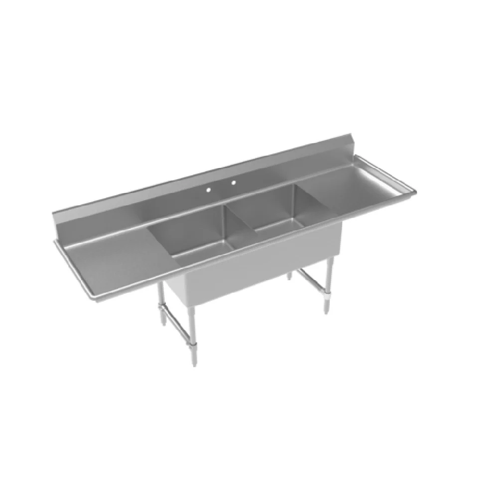 Krowne CS-2424-2-LR-LF 100 Inch Commercial Sink with Left and Right Drainboards Krowne CS-2424-2-LR-LF 100 Inch Commercial Sink with Left and Right Drainboards