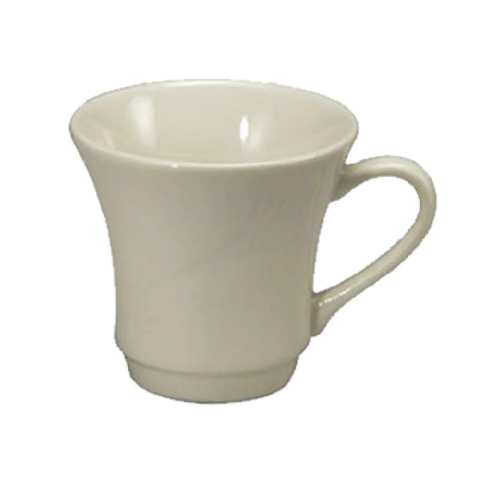 1880 Hospitality F1040000510 7 Oz Cup Flared Round Embossed Cream White China