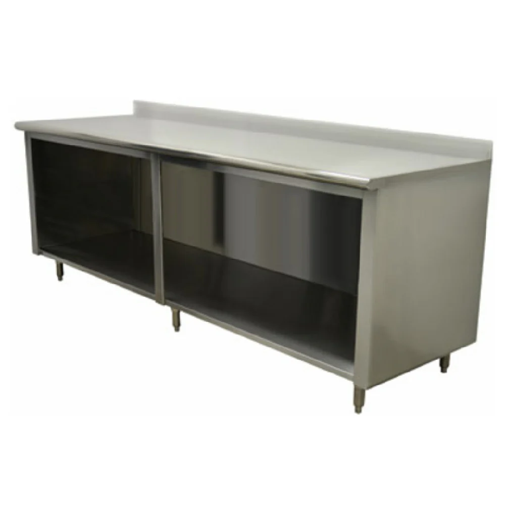 Advance Tabco EEK-SS-247-X 84 Inch Open Front Cabinet Base Work Table Stainless Steel