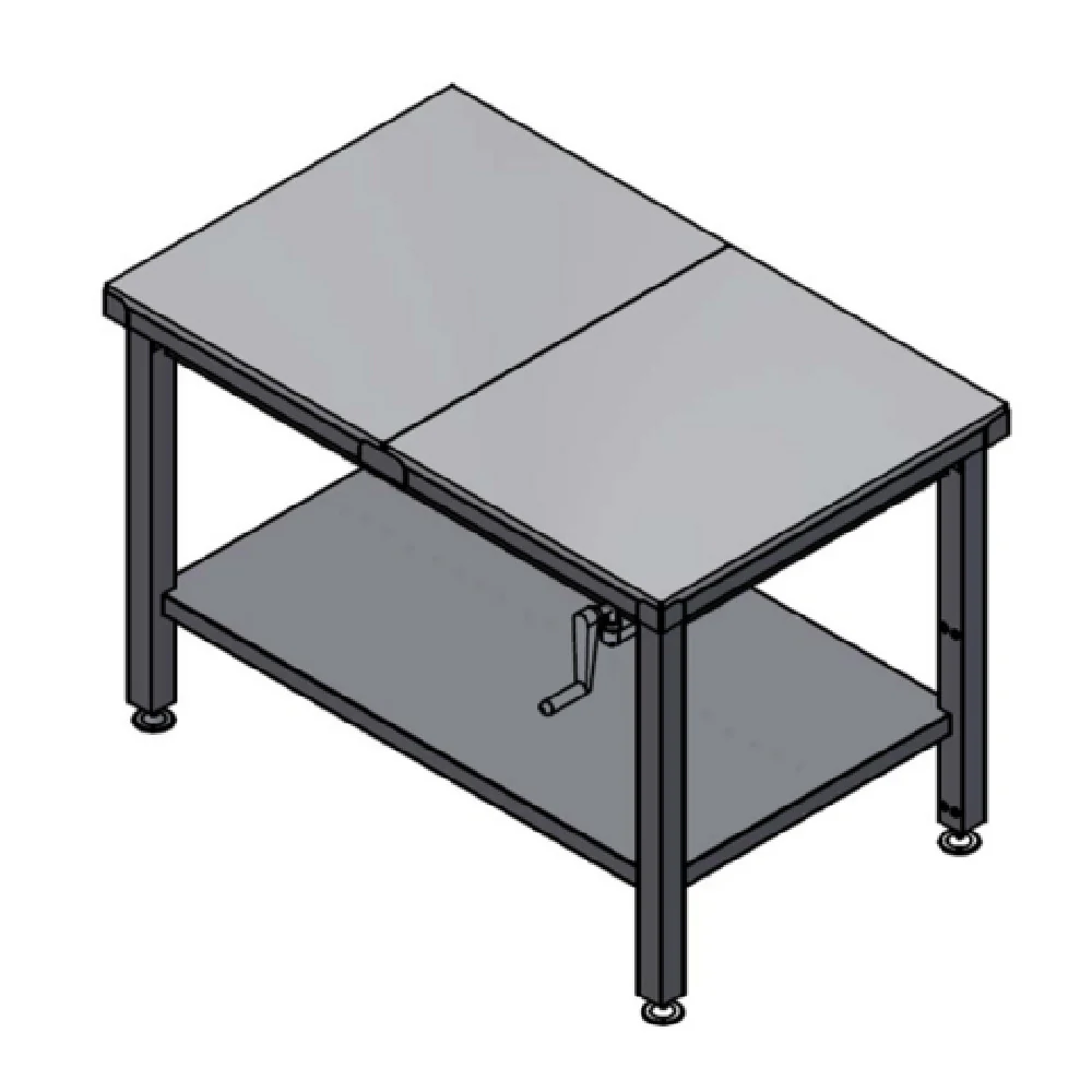 Winholt DTS-3072H32-ADJ-9-PT 72 Inch Work Table Hydraulic Lift Stainless Steel with Poly Top