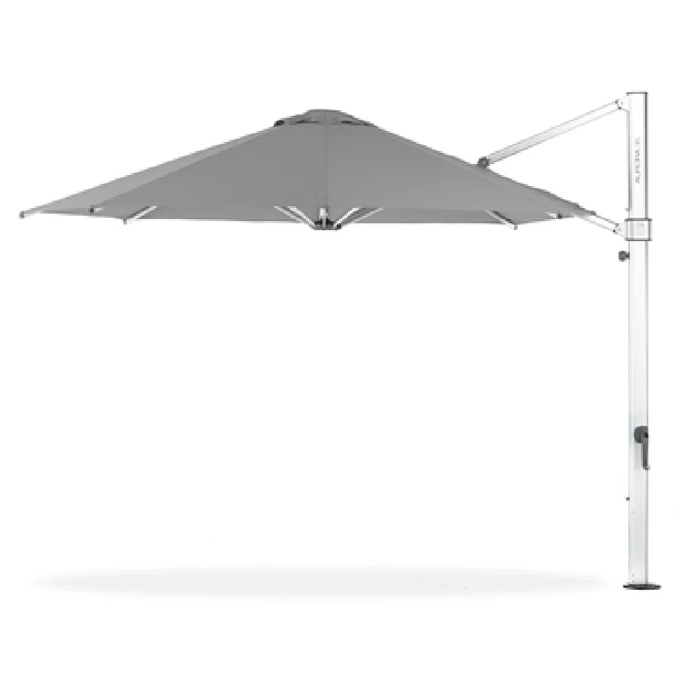 Plantation Prestige Commercial Furniture 9019-01 GRB 132 Inch Octagon Umbrella with Crank Lift and Infinity Tilt Matte Silver