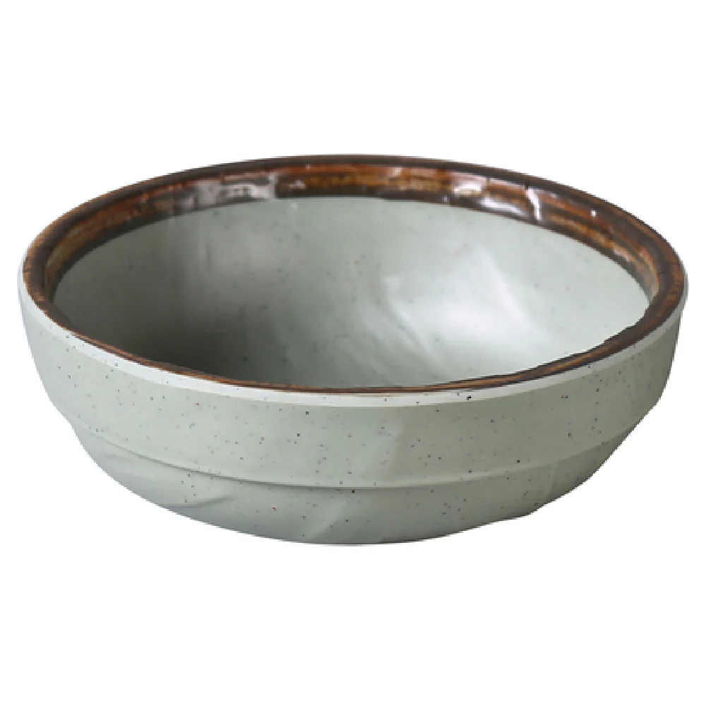 Yanco YO-5105 14 Oz Melamine Round Bowl Matte Green Dishwasher Safe