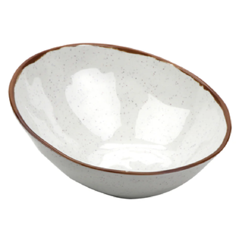 GET Enterprises B-792-RM 24 Oz Rustic Mill Bowl Beige with Brown Speckles