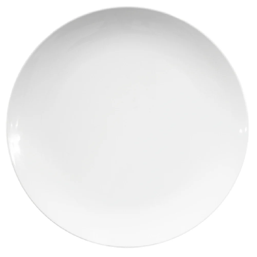 GET Enterprises B14-W 14 Inch Diameter Round Plate White Melamine Break Chip Stain Scratch Resistant