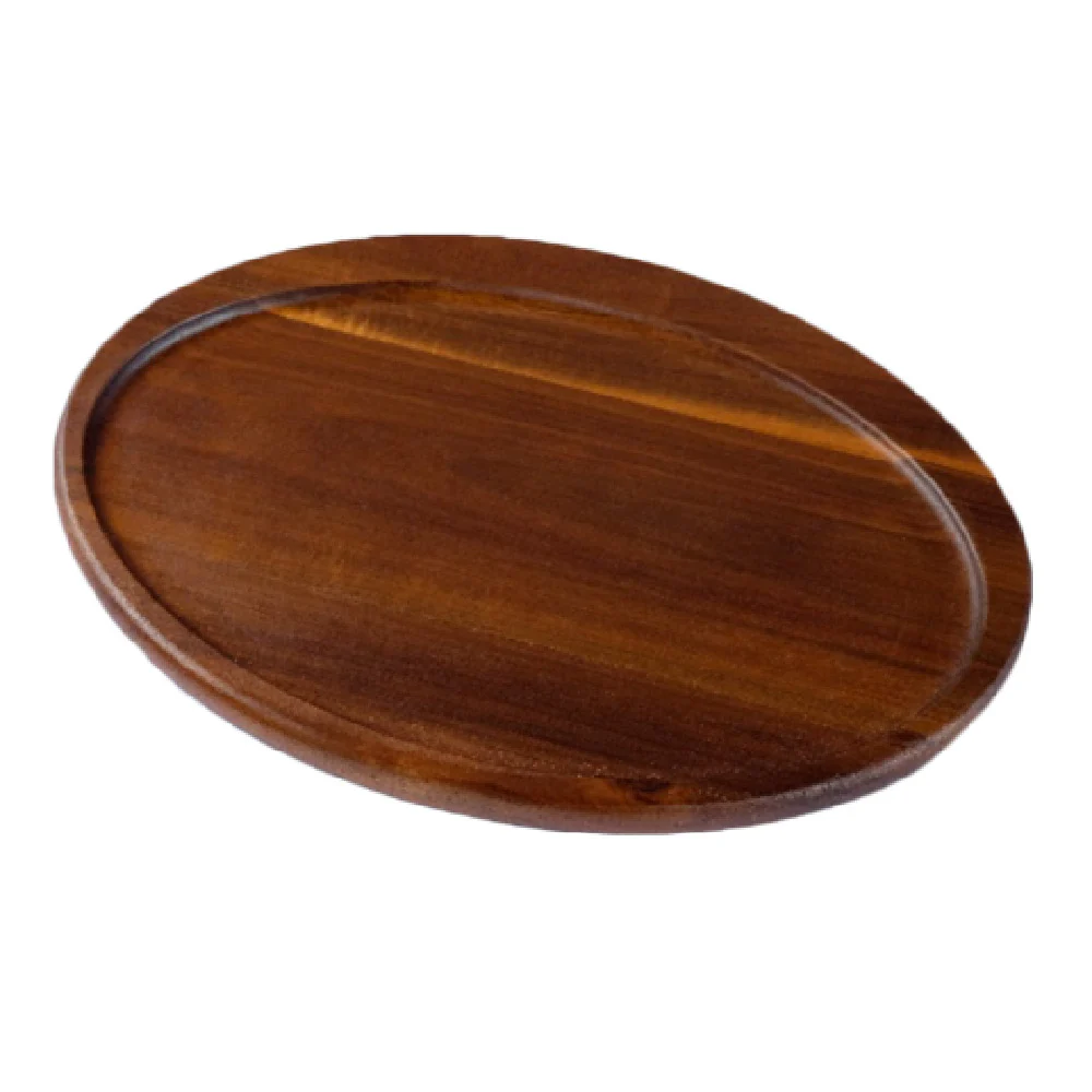 On The Table 117-ODK 14-1/2 Inch Oval Plate Wood Dishwasher Safe Dark Acacia
