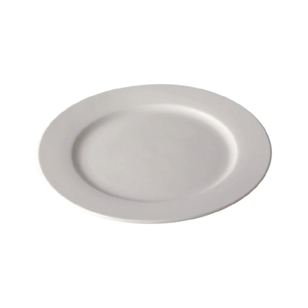 CAC China GW-16 10-1/2 Inch Round Plate Bone White Porcelain with Glazed Foot