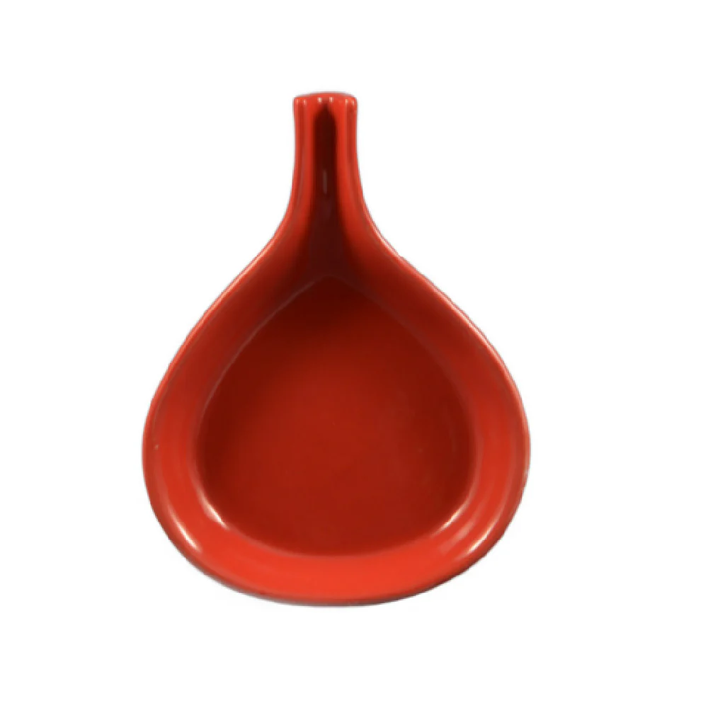 CAC China FP-24-R 24 Oz Fry Pan Server With Handle Ceramic Red
