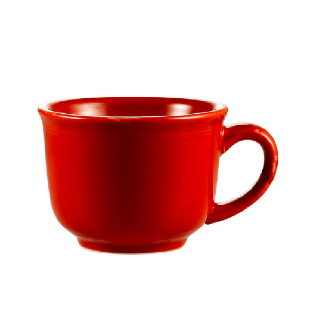 CAC China TG-1-R 7-1/2 Oz Round Coffee Cup Porcelain Red with Embossed Design