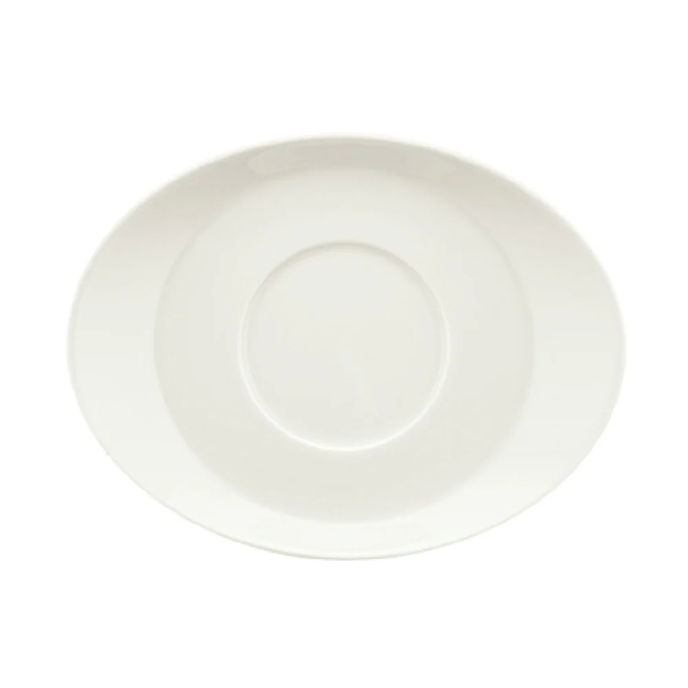 Libbey 9356918 6-7/8 Inch Oval Saucer Porcelain White 2-7/16 Inch Well
