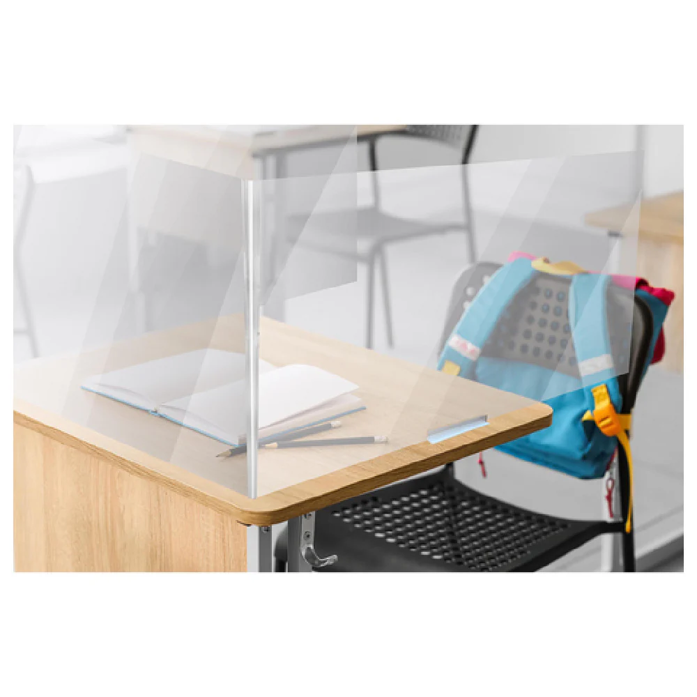 Aarco EUSS304836 48 Inch Acrylic Desk Top Shield Extended U Shape and Smooth Edges Aarco EUSS304836 48 Inch Acrylic Desk Top Shield Extended U Shape and Smooth Edges