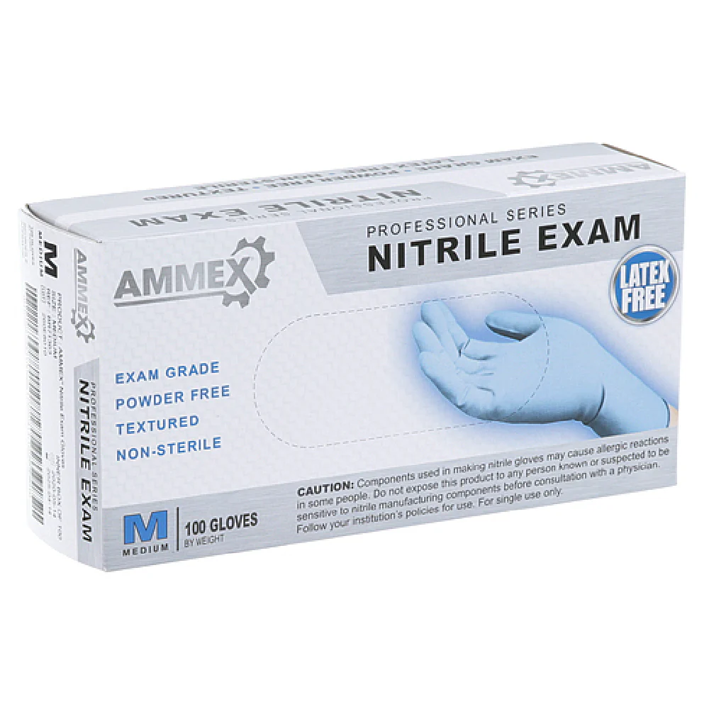 AllPoints 8015083 M 5 Inch Nitrile Gloves Powder-free 100 Pack