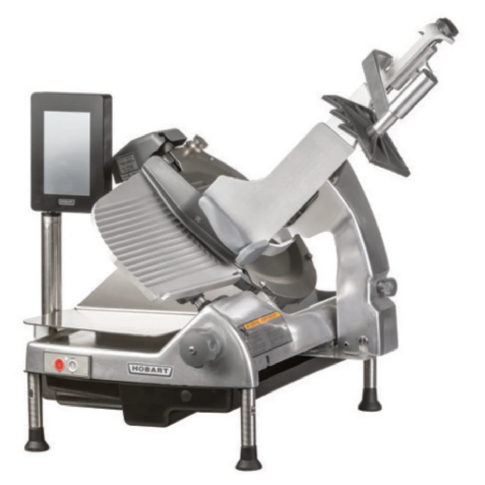 Hobart HS6-1PS 25 Inch Burnished Aluminum Manual Meat Slicer with Knife