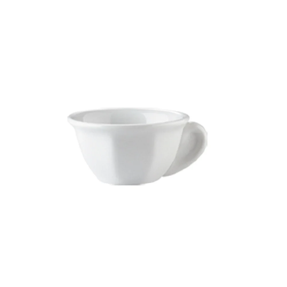 CAC China RCN-303 3 Oz Porcelain Round Demitasse Cup with Moon Shaped Handle