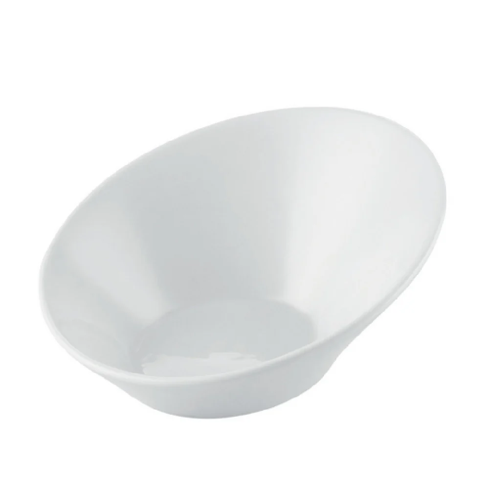 CAC China RCN-SB8 16 Oz. Slanted Round Bowl Porcelain Super White