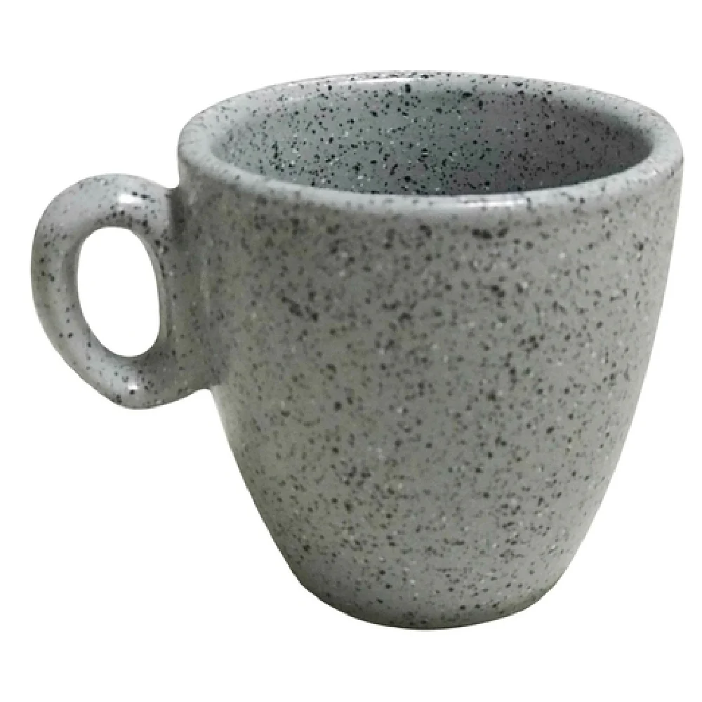 GET Enterprises PP1944814124 1-7/8 Oz Espresso Cup with Handle Porcelain Speckled Grey