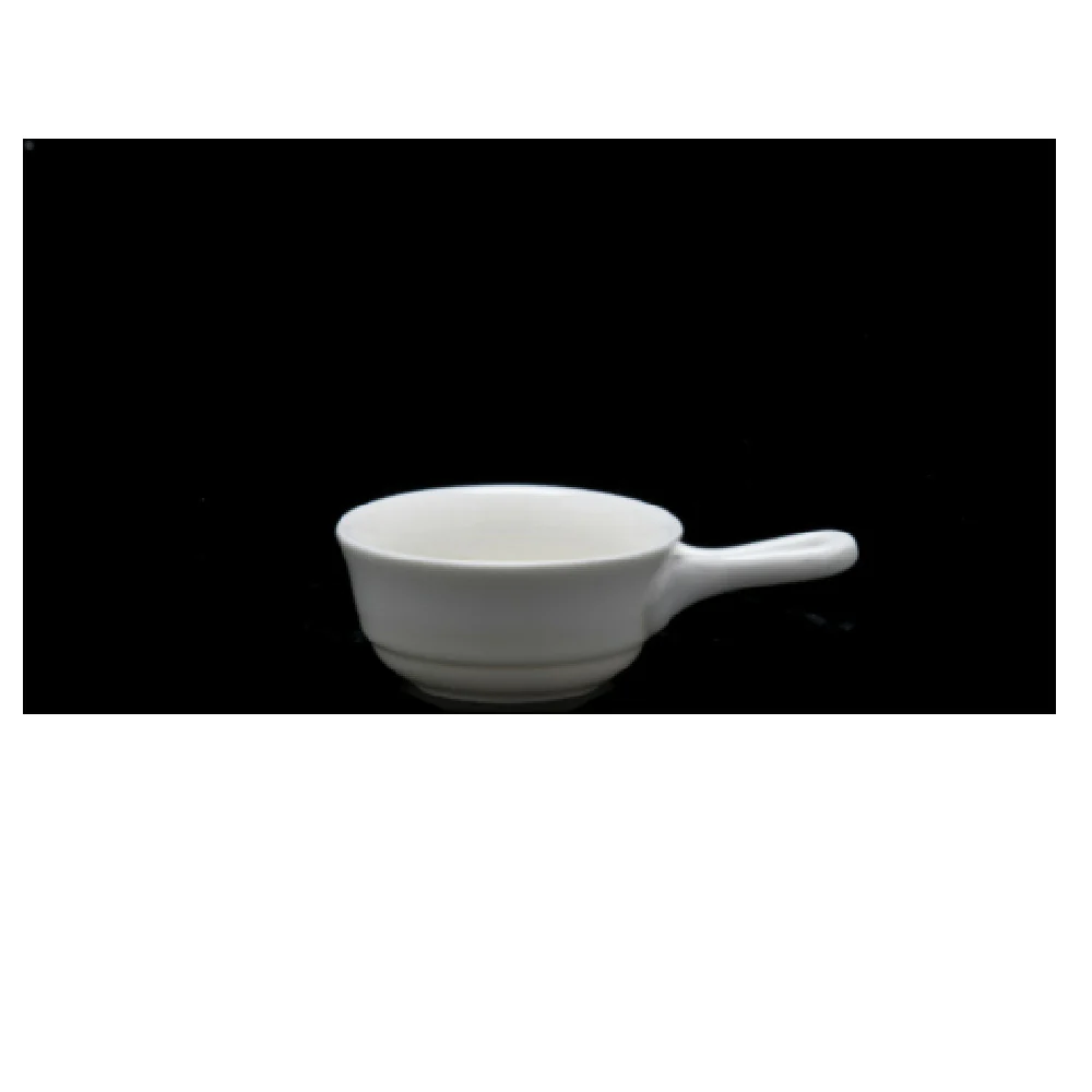 Fortessa 5100.F0000.24 4.09 Inch White Vitrified China Sauce Pot with Handle Fortessa 5100.F0000.24 4.09 Inch White Vitrified China Sauce Pot with Handle