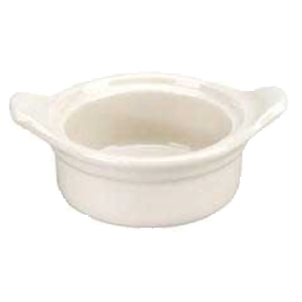 Vertex China VRE-133 9 Oz Round Casserole Dish with Handles White
