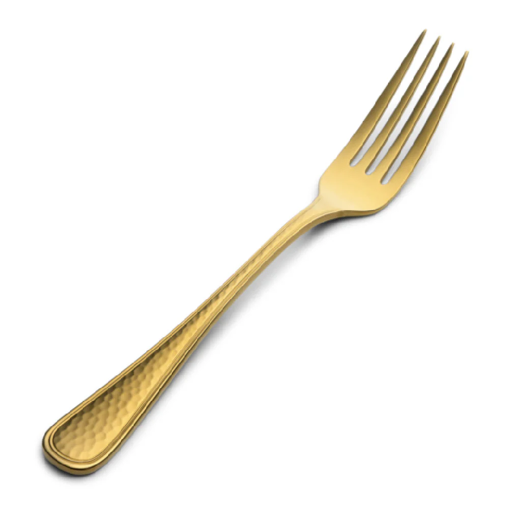 Bon Chef S4706G 8.1 Inch Dinner Fork Euro Hammered Gold PVD 18/10 Stainless Steel