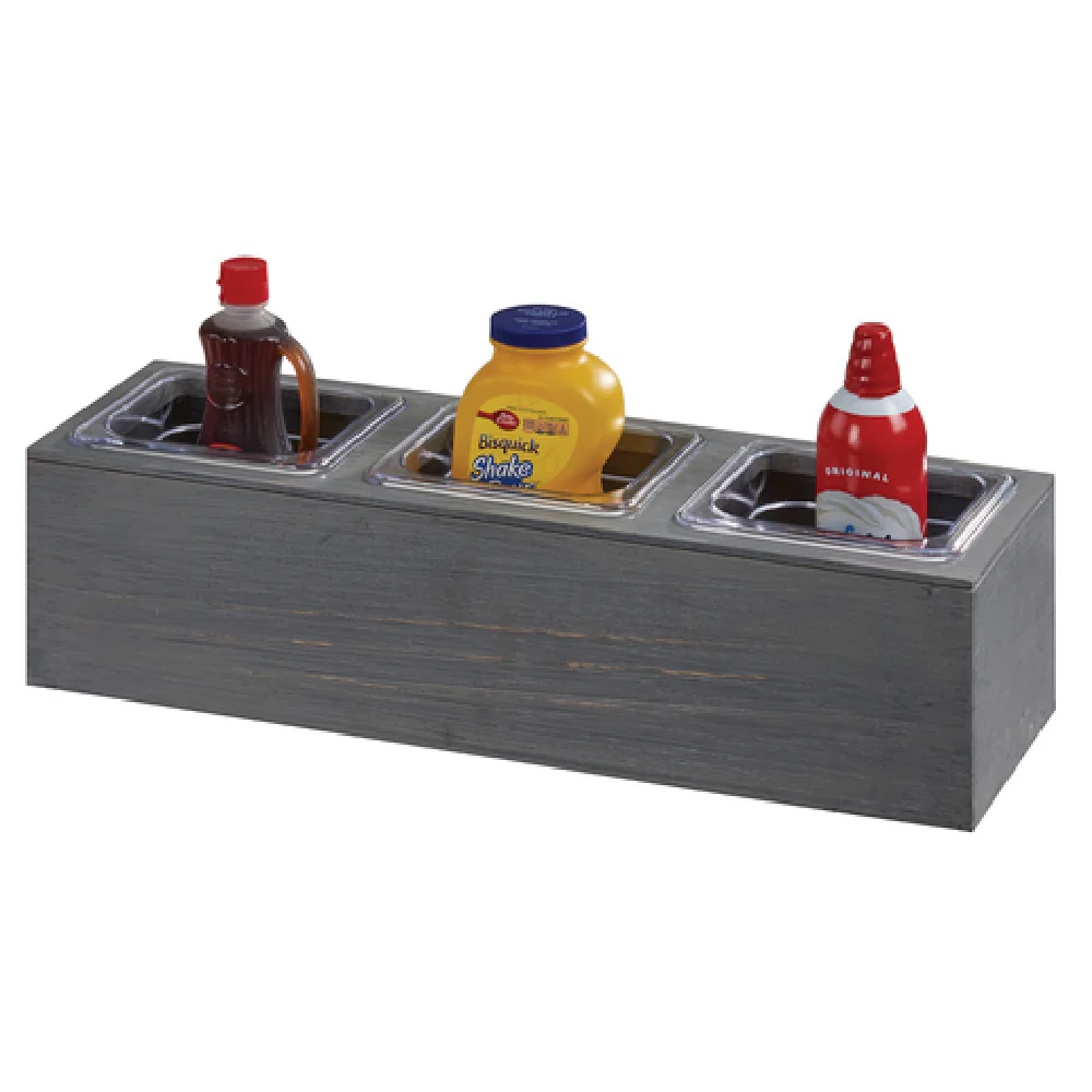 Cal Mil 3837-3-83 11 Inch Ashwood Action Station Pan Holder Includes Pans Wood