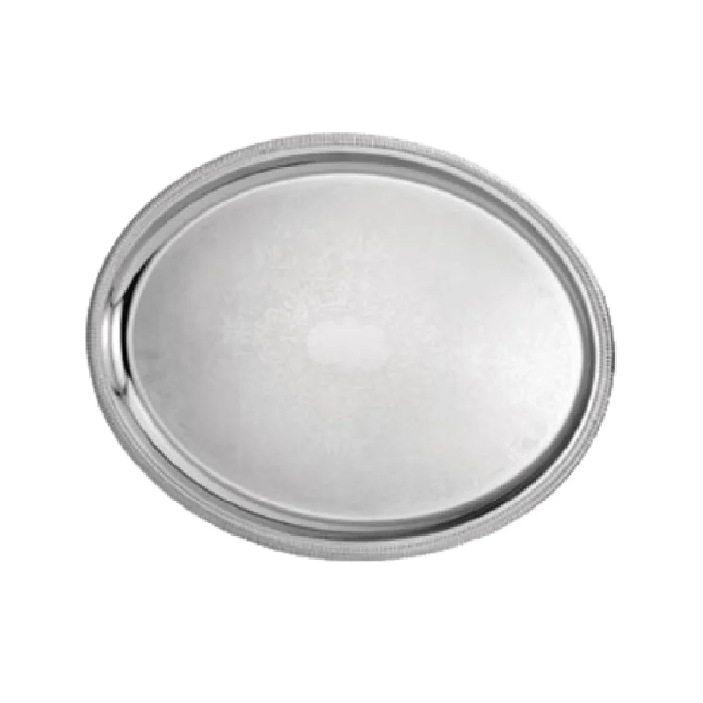 Vollrath 82111 21-3/4 Inch Oval Serving Tray Stainless Steel Gadroon Edge Mirror Finish Vollrath 82111 21-3/4 Inch Oval Serving Tray Stainless Steel Gadroon Edge Mirror Finish