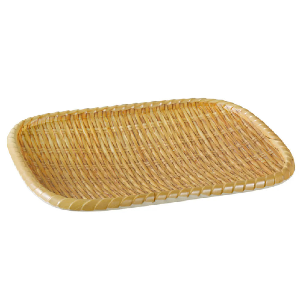 Yanco WD-409 9-3/4 Inch Melamine Serving Tray Dishwasher Safe with Bamboo Look