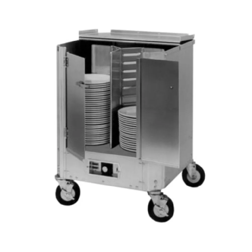 Cres Cor HJ53113180 27 Inch Heated Dish Dolly Aluminum Enclosed with Casters Cres Cor HJ53113180 27 Inch Heated Dish Dolly Aluminum Enclosed with Casters