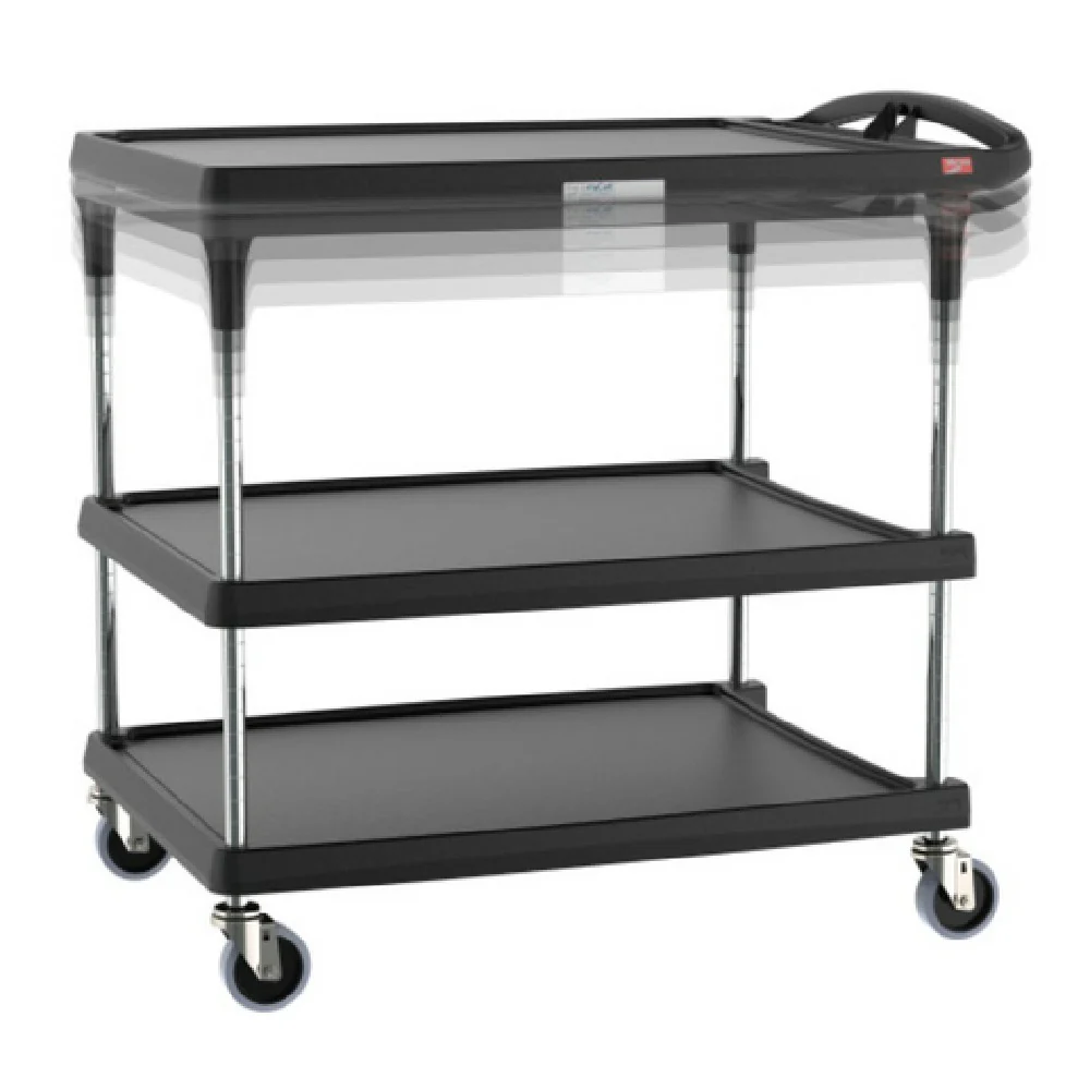 Metro MY2636-35BL-PL 36 Inch Utility Cart Black Polymer Open Base Metro MY2636-35BL-PL 36 Inch Utility Cart Black Polymer Open Base