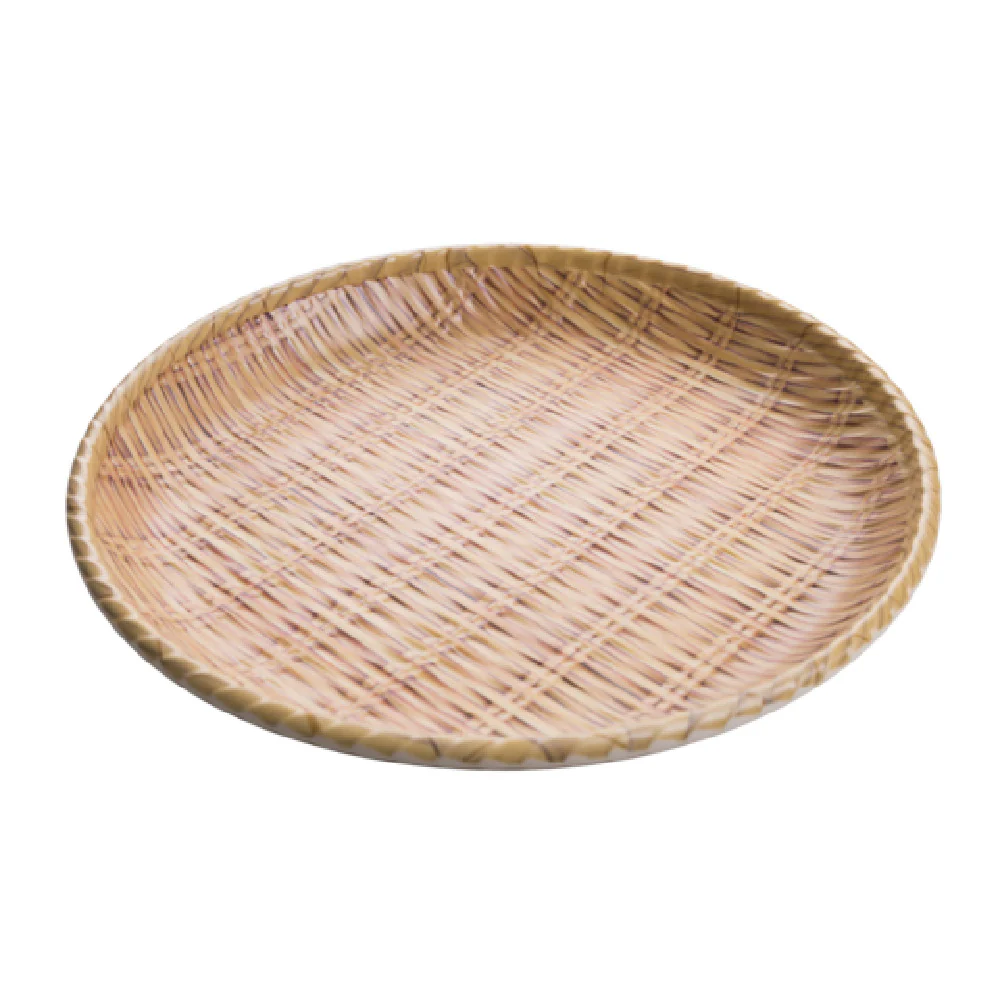 Yanco WD-910 10 Inch Diameter Deep Round Plate Melamine with Bamboo Look