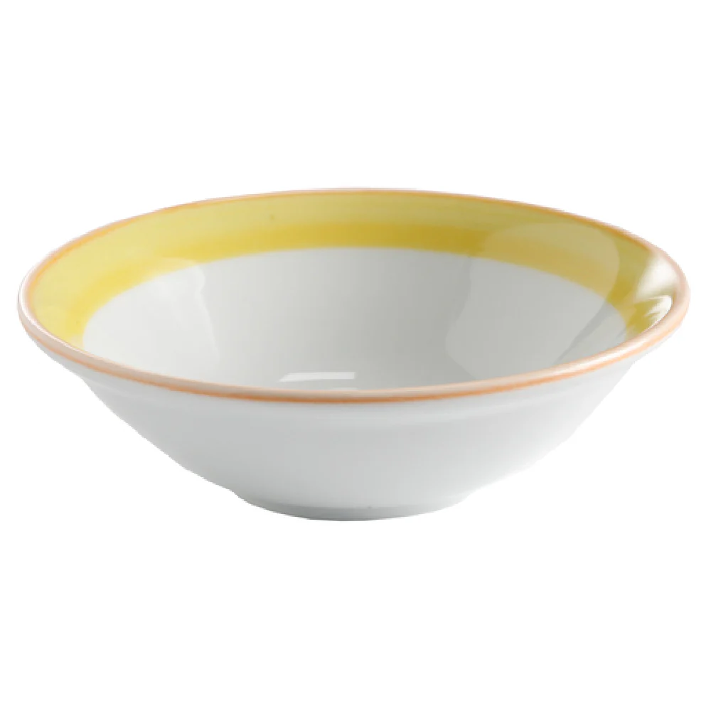 GET Enterprises PA1600903224 7 Inch Bowl 15-1/2 Oz Round Porcelain Orange Edge GET Enterprises PA1600903224 7 Inch Bowl 15-1/2 Oz Round Porcelain Orange Edge