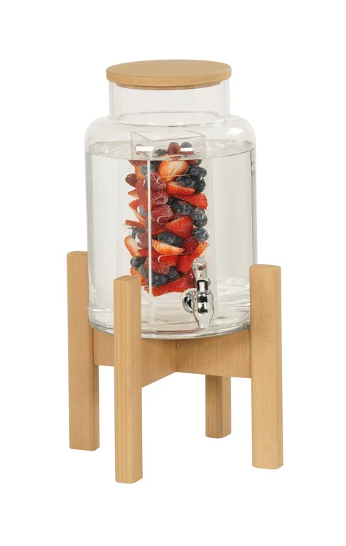 Cal Mil 23444-2INF-122 10 Inch Renew Beverage Display 2 Gallon with Infusion Chamber Upcycled Rice Hulls Construction and Drip Tray Removable Spigot Cal Mil 23444-2INF-122 10 Inch Renew Beverage Display 2 Gallon with Infusion Chamber Upcycled Rice Hulls Construction and Drip Tray Removable Spigot