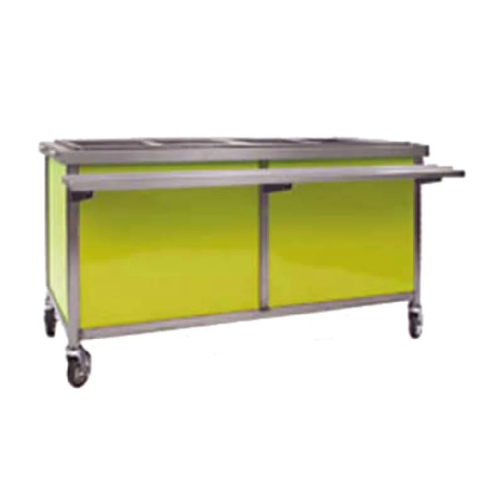 Eagle DCS2-HFU-B 36 Inch Electric Mobile Hot Food Table with Insulated Wells Stainless Steel