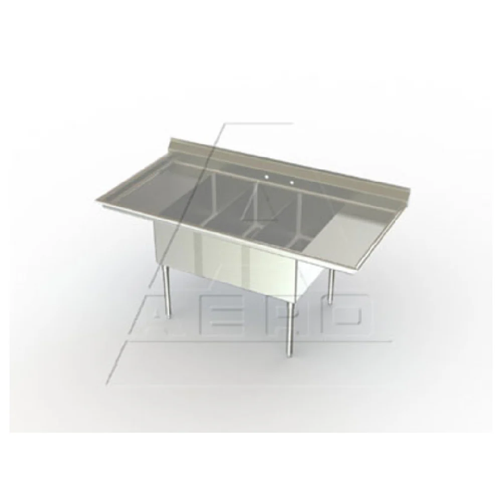 AERO Manufacturing 3MP-3-15LR 32 Inch Stainless Steel Supermarket Sink with Three Compartments