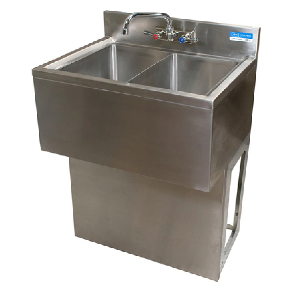 BK Resources UBB-18-348RS 48 Inch Slim-Line Underbar Sink Three Compartment with Drainboard BK Resources UBB-18-348RS 48 Inch Slim-Line Underbar Sink Three Compartment with Drainboard