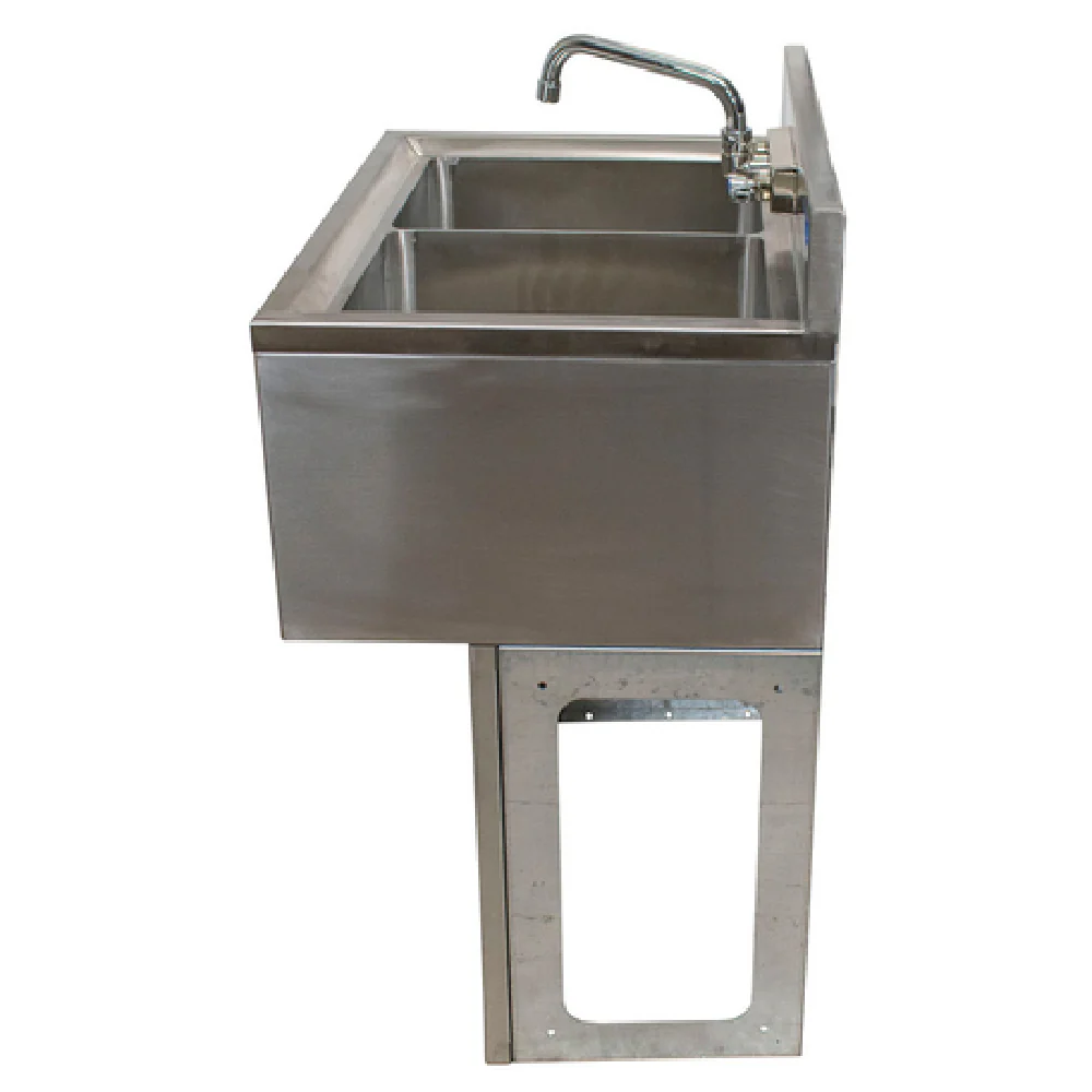 BK Resources UBB-18-348RS 48 Inch Slim-Line Underbar Sink Three Compartment with Drainboard BK Resources UBB-18-348RS 48 Inch Slim-Line Underbar Sink Three Compartment with Drainboard