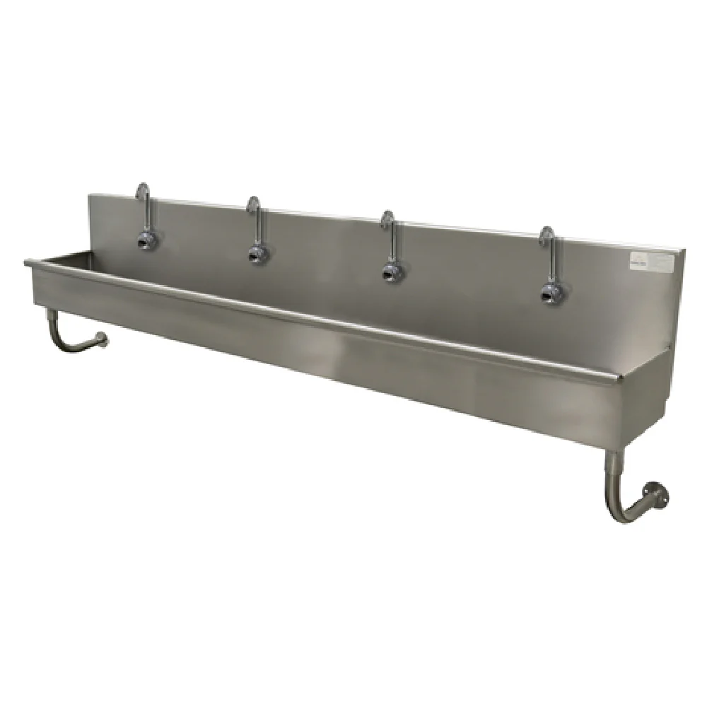 Advance Tabco 19-18-80EF 80 Inch Multiwash Hand Sink with 4 Electronic Faucets Advance Tabco 19-18-80EF 80 Inch Multiwash Hand Sink with 4 Electronic Faucets