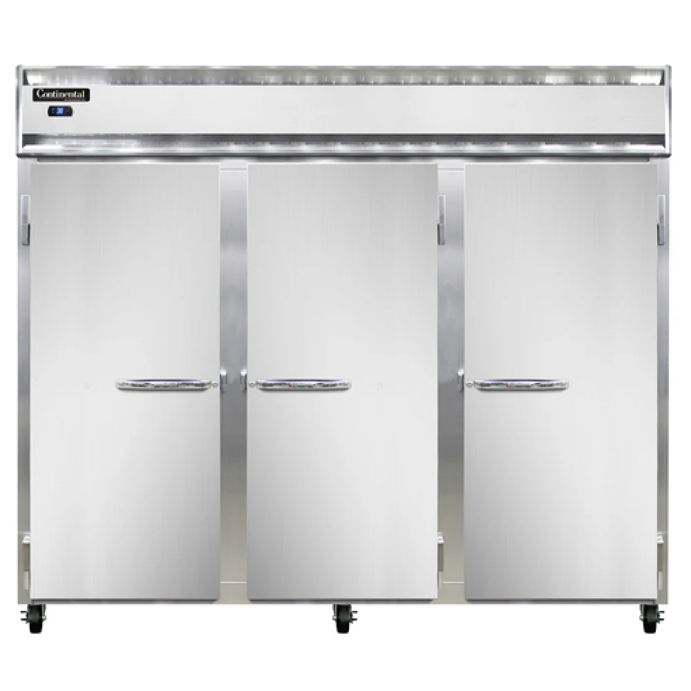 Continental Refrigerator 3RENSA 85-1/2 Inch Three Section Refrigerator Stainless Steel Continental Refrigerator 3RENSA 85-1/2 Inch Three Section Refrigerator Stainless Steel