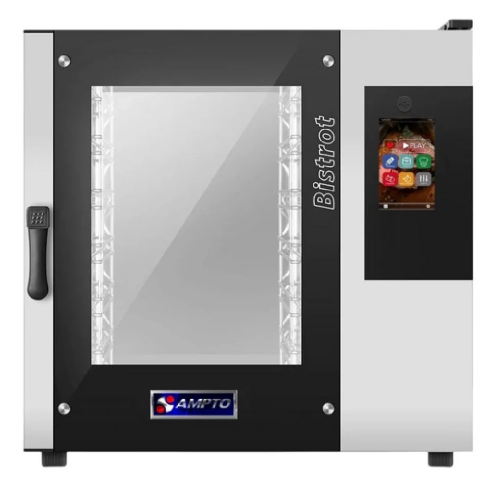 AMPTO CME-6US 34 Inch Electric Combi Oven and Steamer Countertop Stainless Steel AMPTO CME-6US 34 Inch Electric Combi Oven and Steamer Countertop Stainless Steel