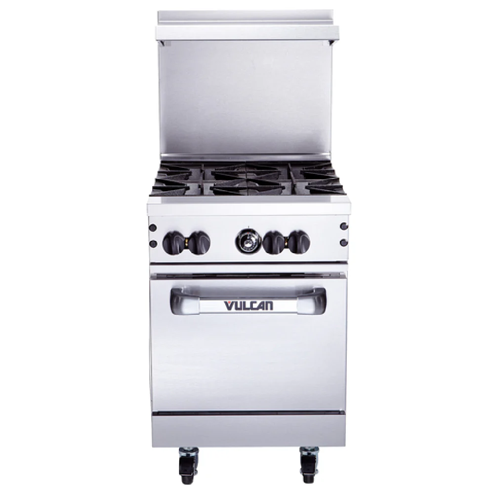 Vulcan 24S-4B-QS-PLATINUM_LP Gas 24 Inch Restaurant Range with Standard Oven 4 Burners 120000 BTU Vulcan 24S-4B-QS-PLATINUM_LP Gas 24 Inch Restaurant Range with Standard Oven 4 Burners 120000 BTU