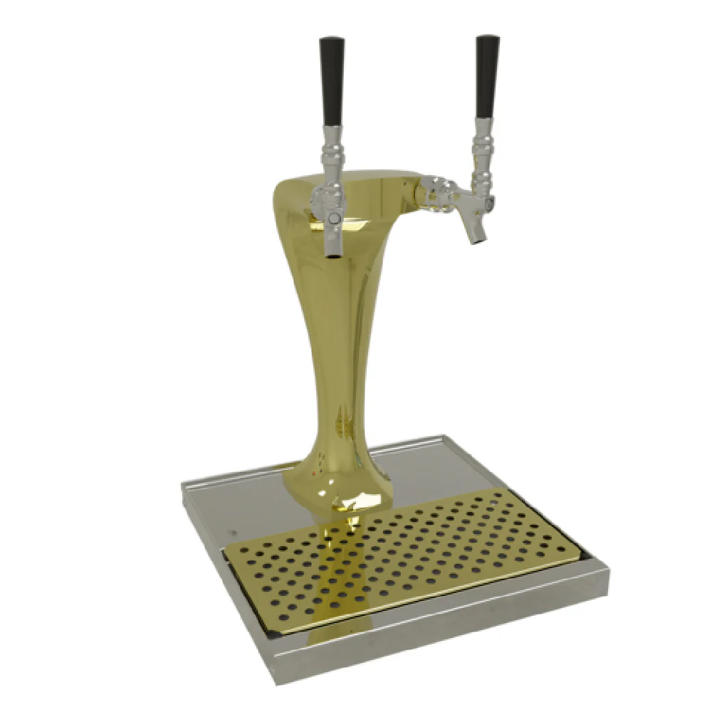 Glastender CBT-2-GFR 14 Inch countertop glycol cooled draft dispensing tower stainless steel with removable drain pan