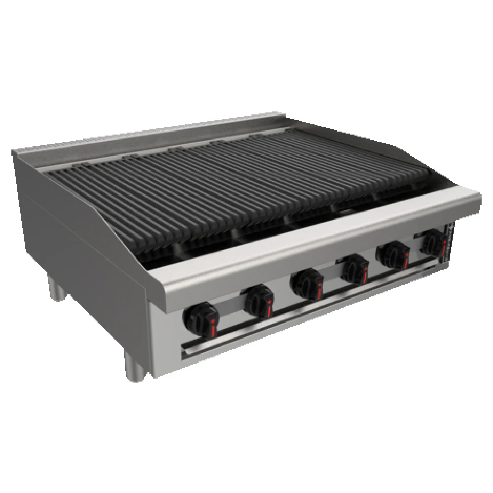 Venancio R36CT-36C_NAT 36 Inch Radiant Charbroiler Gas Countertop 6 Burner 99996 BTU Venancio R36CT-36C_NAT 36 Inch Radiant Charbroiler Gas Countertop 6 Burner 99996 BTU