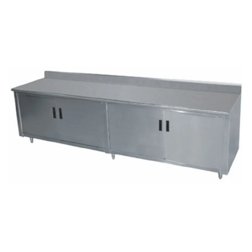 Advance Tabco EHK-SS-248M-X 96 Inch Work Table Cabinet Base with Mid-shelf Hinged Doors