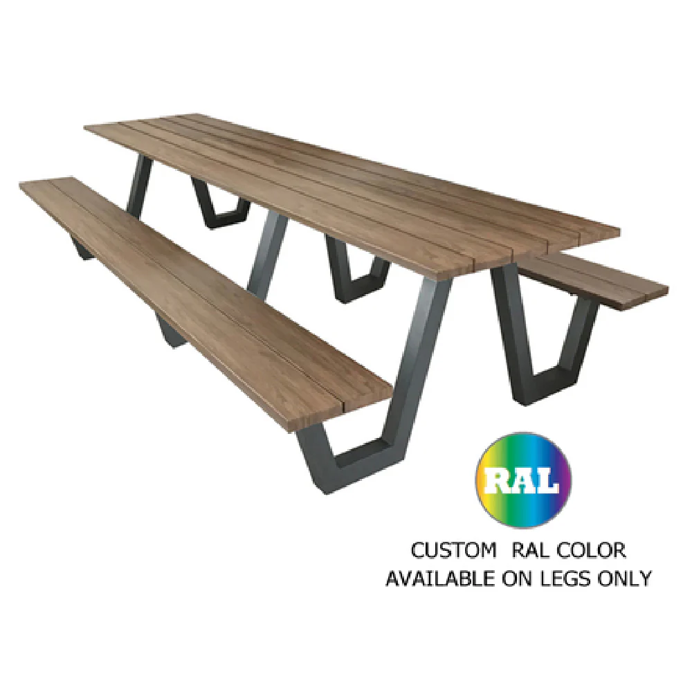 emuamericas, llc A1821RAL 70 Inch Rectangular Picnic Table Aluminum with Benches emuamericas, llc A1821RAL 70 Inch Rectangular Picnic Table Aluminum with Benches