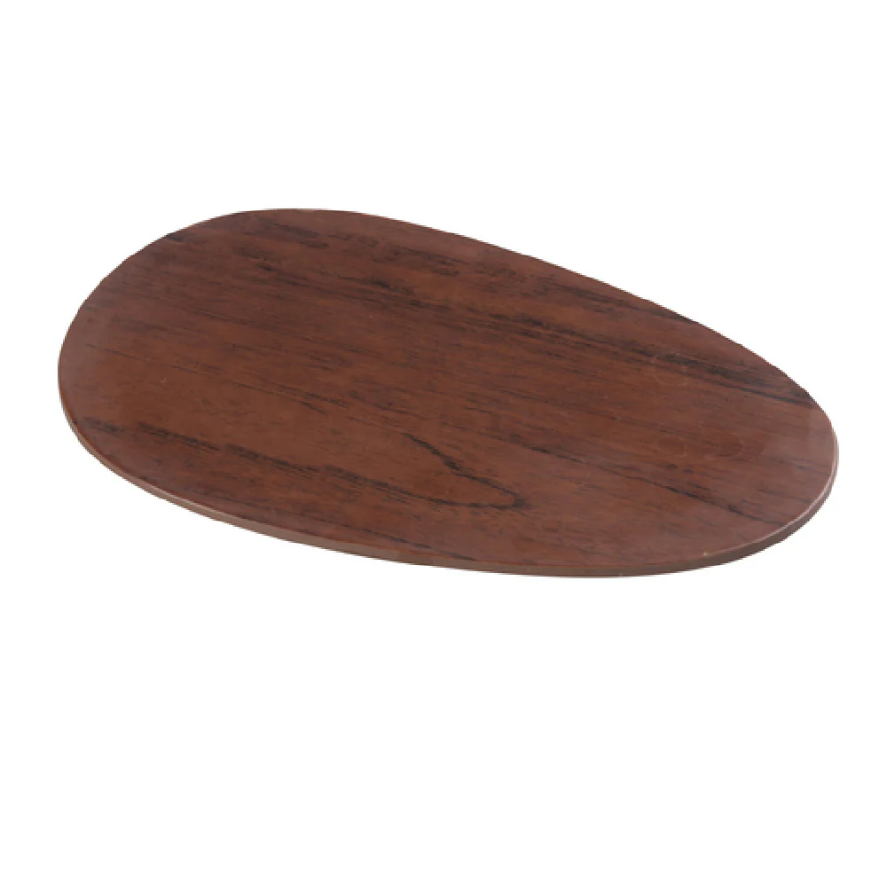 Yanco WL-210 10-1/4 Inch Oval Plate Rolled Edge Wood Grain Melamine