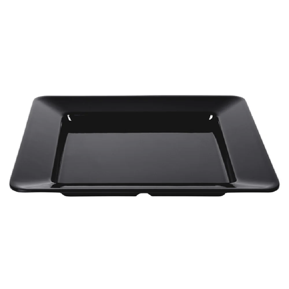 GET Enterprises B12-B 12 Inch Square Plate with Wide Rim Black Melamine GET Enterprises B12-B 12 Inch Square Plate with Wide Rim Black Melamine